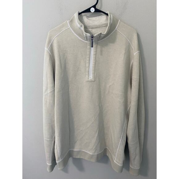 New Tommy Bahama Flip Costal Reversible Half Zip Pullover, Heather Size XL - Picture 1 of 3